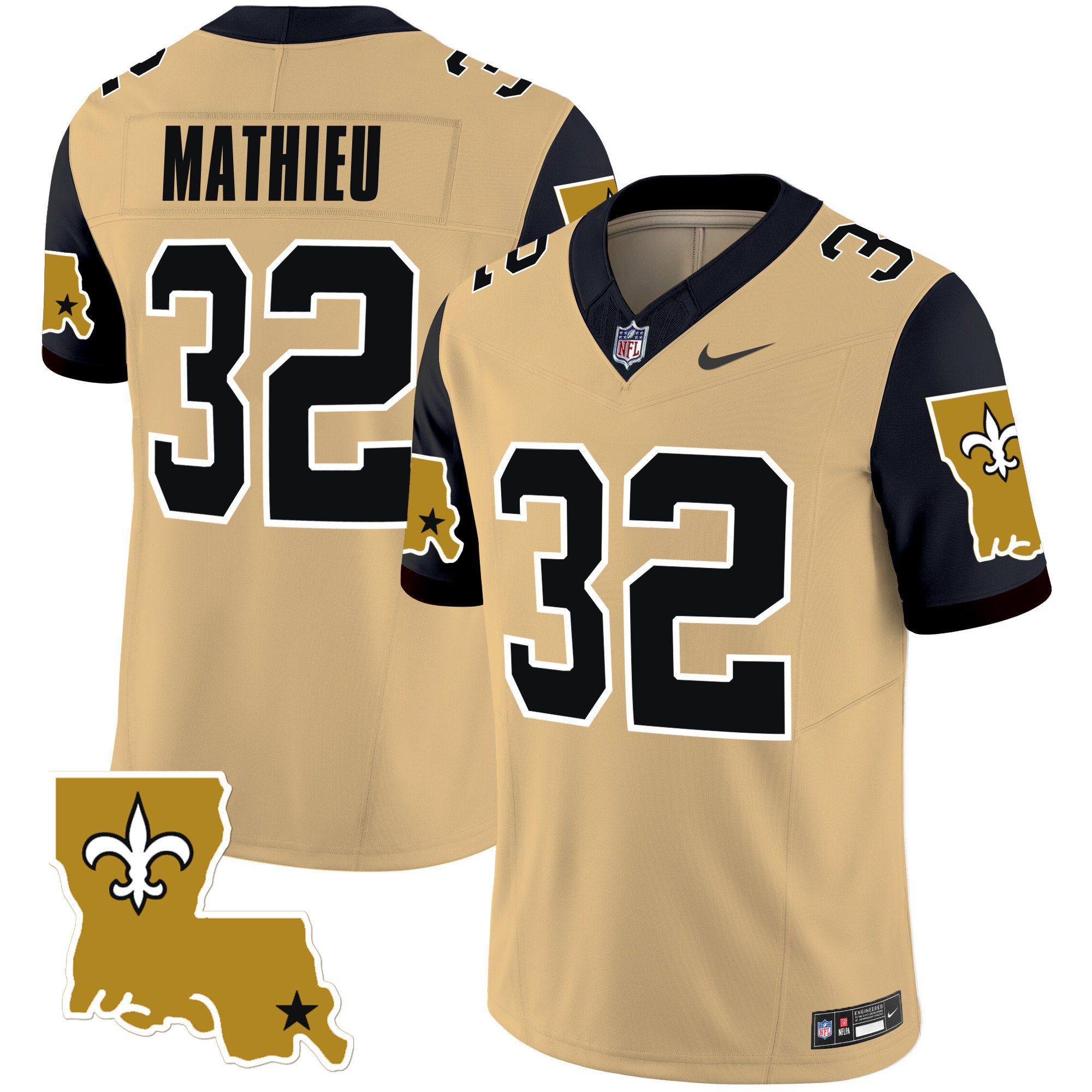Men New Orleans Saints 32 Mathieu Yellow 2024 Nike 1987 Legacy Vapor Limited NFL Jersey